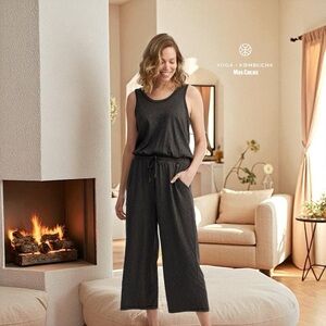 Max Cocos Yoga Kombucha, Sleeveless Jumpsuit, Size M, Gray 🧘‍♀️